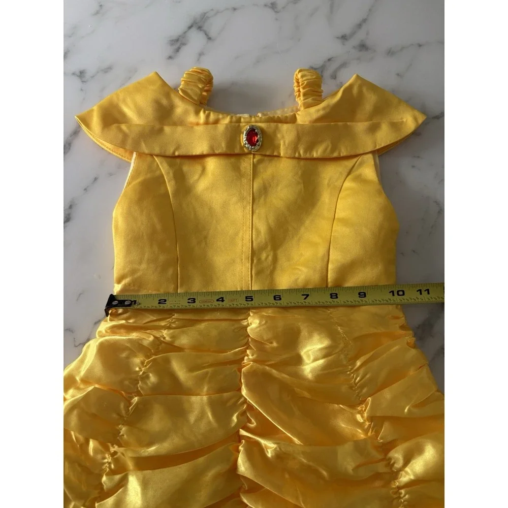 Girls Princess Belle Costume Yellow Off Shoulder Dress And Accessories 2T